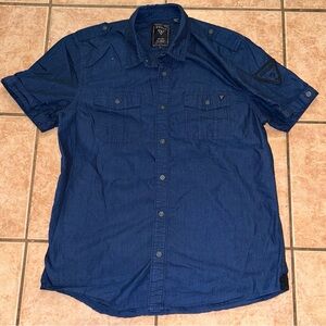 Short sleeve navy Guess button up